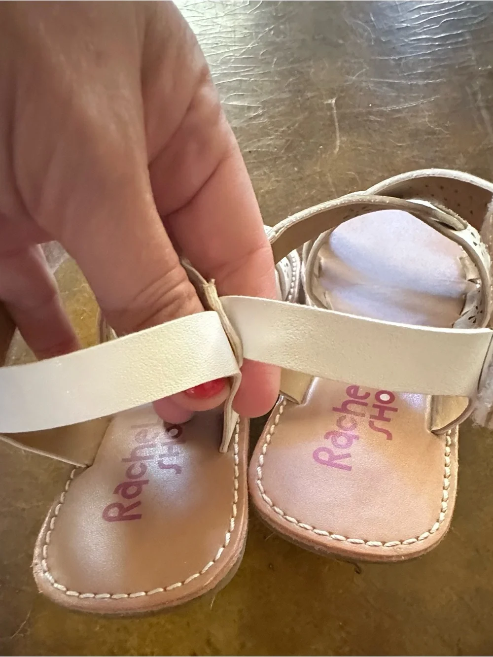 White strappy Sandals size 13